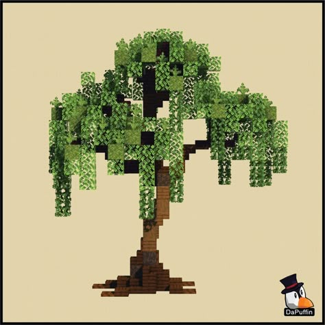 Cute Tree Minecraft, How To Build A Minecraft Tree, Minecraft Tree Library, Minecraft Azalea Tree, Mc Tree Design, How To Build A Tree In Minecraft, Magic Tree Minecraft, Dark Oak Tree Minecraft, Minecraft Moss Gradient