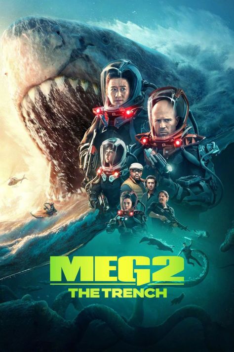 Meg 2 the trench Meg 2 Movie, Megalodon Movie, Meg 2 The Trench, Meg Movie, Mega Shark, Meg 2, Jaws Movie, Movie Reels, Cute Celebrity Couples