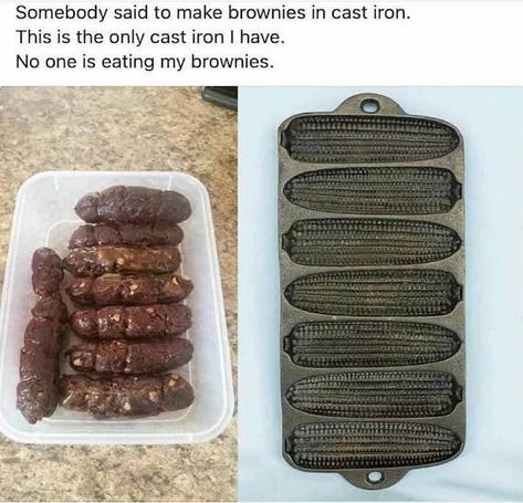 44 Internet Wins And Fails. - Gallery Pan Cornbread, Homemade Recipe Books, Daily Funny, Funny Video Memes, Cornbread, Really Funny, Food Blogger, Brownies, Cast Iron