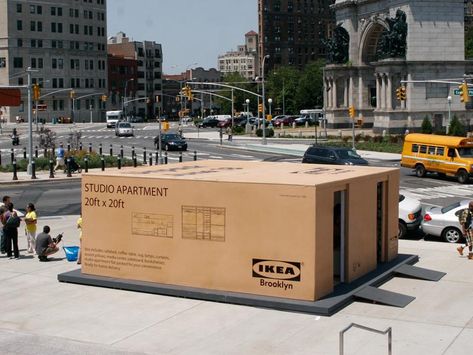 Ikea Apartment in a Box Event — anthony alvarez cd/ad Ikea Studio, Ikea Apartments, Activation Ideas, Colorful Apartment, Retail Concepts, Publicidad Creativa, Studio Apt, Tiny Studio, Street Marketing