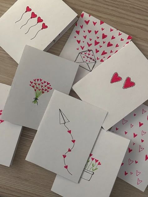 Valentine Cards Handmade Simple, Paint Quotes, Diy Cards For Boyfriend, Galentines Valentines, Memory Jar, Pink Minimalist, Minimalist Card, Personalised Gifts Diy, Birthday Card Drawing