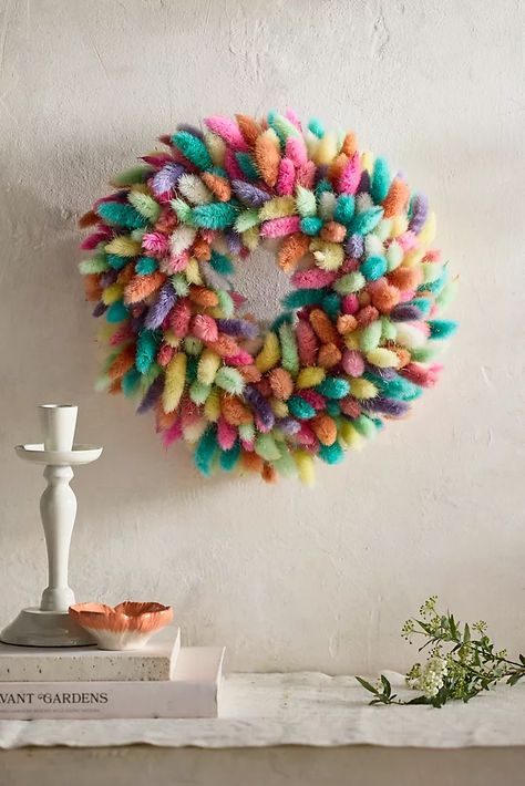 Easter | Terrain Fuzzy Texture, Bunny Tails, Bunny Tail, Wreaths & Garlands, Front Porch Christmas Decor, Hand Poured Candle, Summer Wreath, Diy Wreath, Spring Wreath