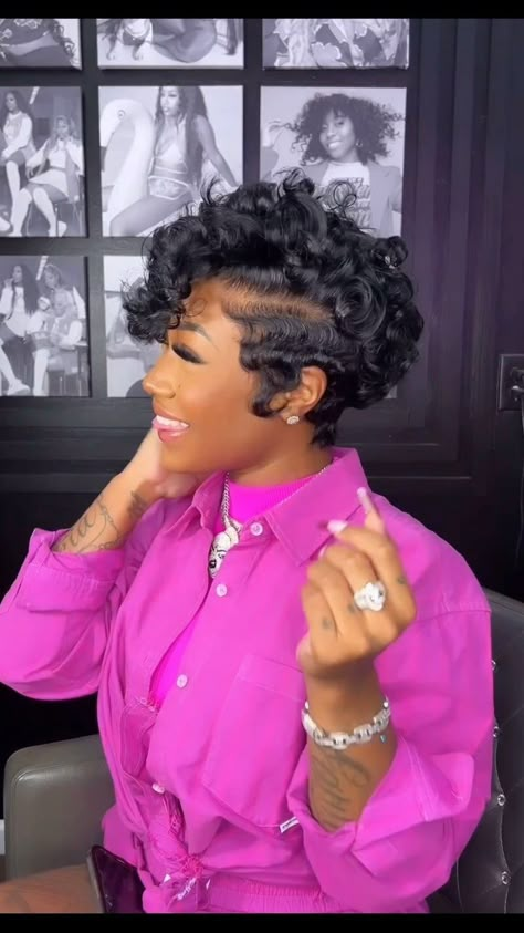 GlamFabHair | 🔥🔥 What WIG??? . . . follow @glamfabhair_ for daily hair videos . . .check out my story daily for more… | Instagram Short Sassy Hair Styles, Quickweave Pixie Cut, Quick Weave Short Hairstyles, Pixie Cut Natural Hair, Short Pixie Cut Black Women, Short Cuts For Black Women, Black Women Pixie Cut, Pixie Cuts For Black Women, Short Curly Pixie Cut