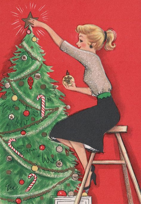 Glitter Skirt, Christmas Collage, Vintage Christmas Images, Merry Christmas Vintage, Cute Christmas Wallpaper, Lady Doll, Lady Girl, Old Christmas, Christmas Greeting Card