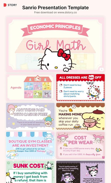 Sanrio PowerPoint Presentation Template by D Story in 2024 | Powerpoint slide designs, Cute powerpoint templates, Presentation slides design Sanrio Presentation Template, Sanrio Powerpoint, Canva Slide Presentation Ideas, Hello Kitty Slide Template, Themes For Google Slides, Hello Kitty Google Slides, Sanrio Powerpoint Template, School Slideshow Ideas, Sanrio Google Slides