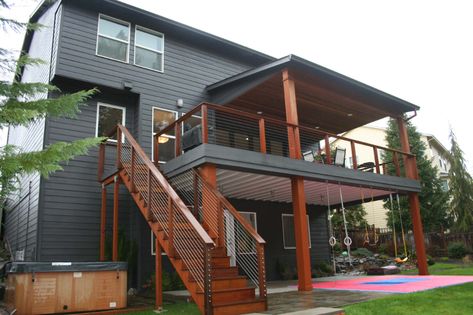 Small Deck Ideas, Deck Redo, Second Floor Deck, Pergola Cover, Outdoor Deck Decorating, Porch Kits, White Pergola, Diy Wood Work, Modern Deck