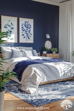 Dark Blue And Light Blue Bedroom, Navy And White Bedroom Decor, Navy And Grey Bedroom, Grey And Blue Bedroom, Navy Room Decor, Blue Grey Bedroom, Navy Bedroom Ideas, Bedroom Navy Blue, Blue And Grey Bedroom