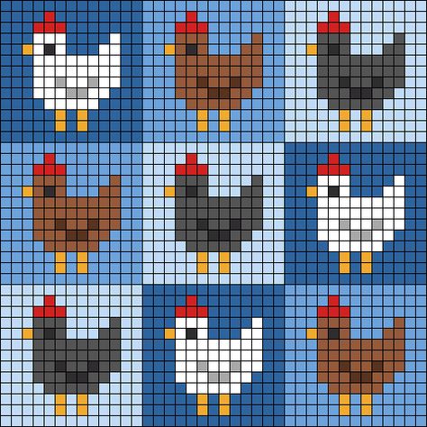 Eagles Cross Stitch Patterns, Crochet Stitch Graph, Square Pixel Art Pattern, Pixel Art Pattern Animals, Crochet Pattern Template Free, Pixel Chart Pattern, Grid Pattern Design Crochet, Mini Crochet Tapestry Pattern, Bird Grid Pattern