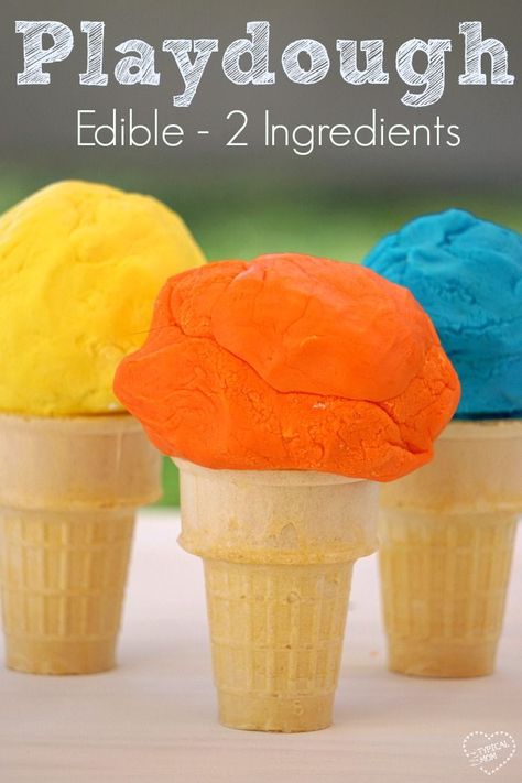 How to make edible playdough with just 2 ingredients!! So easy and so much fun with kids. Edible Playdough Recipe, Edible Play Dough Recipe, Edible Play Dough, Cooking With Kids Easy, Edible Playdough, Diy Playdough, Play Dough Recipe, Meals Kids Love, Edible Slime