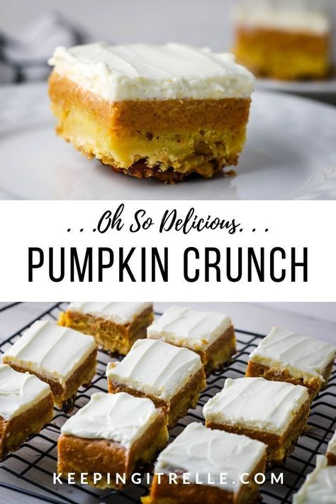 Pumpkin Crunch Recipe, Dessert Pumpkin, Pumpkin Puree Recipes, Pumpkin Crunch Cake, Pumpkin Crunch, Crunch Recipe, Pumpkin Everything, Crunch Cake, Homemade Pumpkin Puree