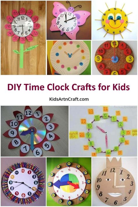 Clock Model For School Project, Clock Paper Craft, Clock Crafts For Kids, Clock Crafts, Math Clock, Clock Project, Simple Clock, Clock Drawings, Diy Frühling