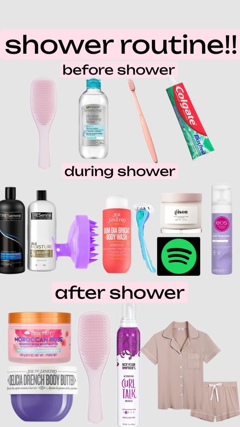 this is my night shower routine! #routine #shower #preppy Preppy Shower Routine, Night Shower Routine, Shower Preppy, Micellar Cleansing Water, Shea Body Butter, Water Cleanse, Shower Routine, Night Routine, Body Butter