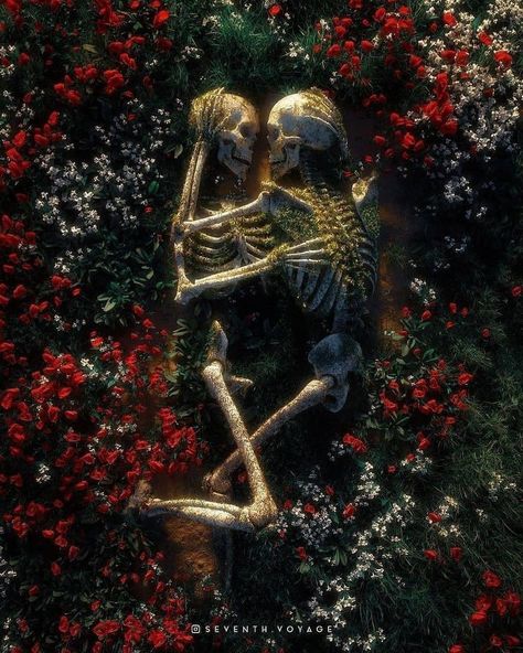 Skeleton Love, Skeleton Art, Skull Wallpaper, Cat Air, Dark Art Illustrations, Arte Inspo, Creepy Art, Romantic Art, Ethereal Art