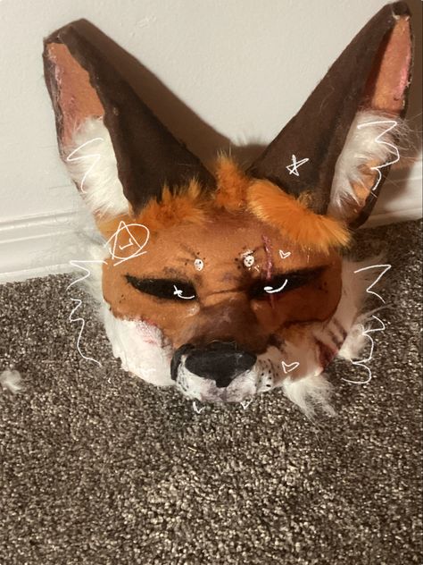 Felt Animal Masks Diy, Animal Masks Diy, Fox Masks, Cat Mask Diy, Fox Therian, Felt Animal Masks, Therian Gear, Therian Mask Ideas, Masks Ideas