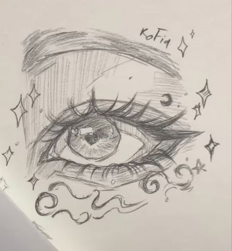 Drawings Of An Eye, Stars In Eyes Drawing, Eye Drawing Ideas Creative, Sketchbook Ideas Sketches, Anime Sketch Eyes, Art Tutorials Eyes, Eyes Sketch Anime, Eye Sketch Ideas, Eye Sketch Reference