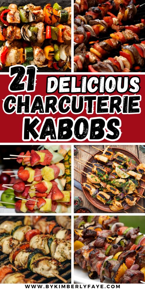 This Post shows 21 Super Delicious Charcuterie Kabobs To Feed A Crowd. Are you looking for a fun and delicious way to impress your guests at your next gathering? Do you want to elevate your Charcuterie Kabobs, Christmas Kabobs, Grill Kabobs, Grilled Beef Kabobs, Turkey Kabobs, Kabobs Recipes, Cheese Kabobs, Antipasto Kabobs, Easy Charcuterie