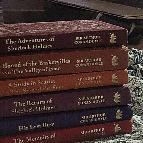 Reading Sherlock Holmes Aesthetic, Sherlock Holmes Books Collection, Sherlock Holmes Astethic, Detective Fiction Aesthetic, Vintage Sherlock Holmes, Sherlock Book Aesthetic, Arthur Conan Doyle Sherlock Holmes, Sherlock Holmes Books Aesthetic, Sherlock Holmes Vibes