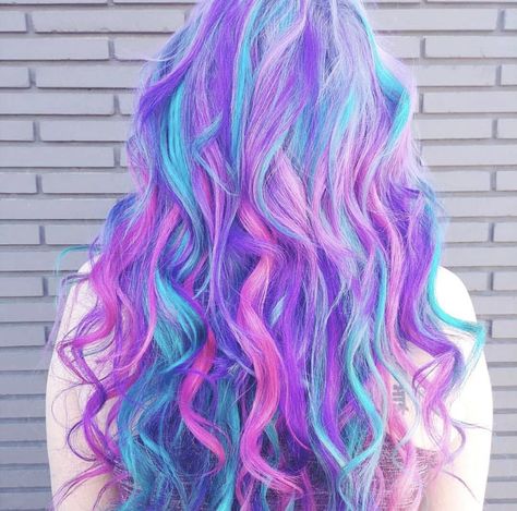 Exotic Hair Color, Unicorn Hair Color, Mermaid Hair Color, Vivid Hair Color, Rainbow Hair Color, Cute Hair Colors, Hair Color Unique, Hair Color Crazy, Hair Color Pastel