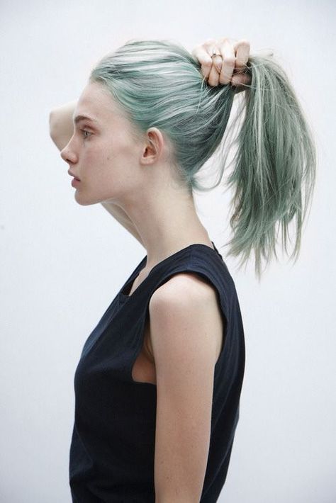 Pastel Hair, Hair Reference, Grunge Hair, Green Hair, About Hair, Female Portrait, Blue Hair, Woman Face, Hair Goals