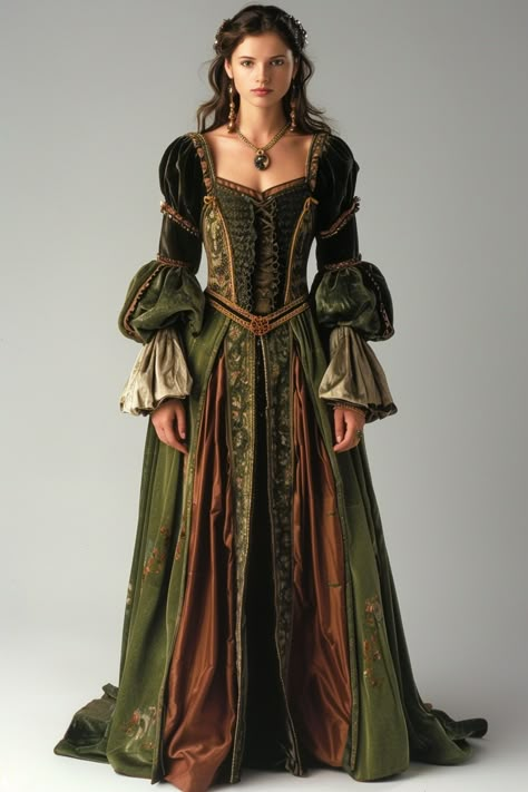 Elizabethan Dress, Court Gown, Tudor Queen, Tudor Gown, Tudor Dress, Tudor Costumes, Tudor Fashion, Medieval Dresses, Medieval Clothes