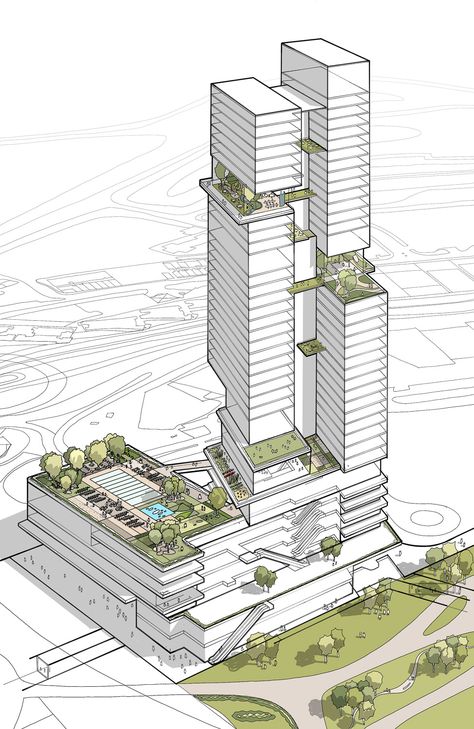 Landscape Gardening, Couple Drawing, Drawing Hands, Architecture Concept Diagram, Tall Buildings, Architecture Design Sketch, Skyscraper Architecture, Architecture Design Drawing, Building Concept