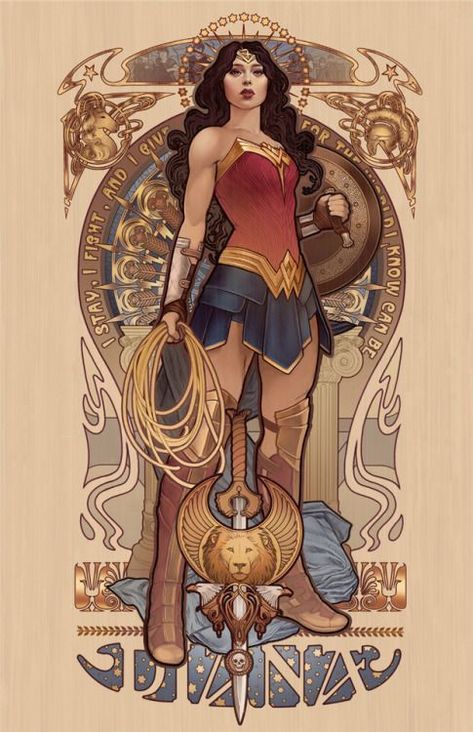 Kapten Marvel, Art Dc Comics, Illustration Art Nouveau, Wonder Woman Art, Art Nouveau Illustration, Arte Dc Comics, Wonder Women, Bd Comics, Art Nouveau Design