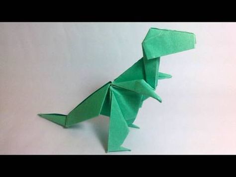 How to make an origami T-Rex    Created by John Montroll  http://www.johnmontroll.com/    Presented here by Jo Nakashima with permission of the creator    ----------------------------------------------------------------------------------------------------------------------------  MY FACEBOOK PAGE!   http://www.facebook.com/JoOrigami  Visit and "... Origami T Rex, Origami Heart With Wings, Origami Dinosaur, Dinosaur Origami, Origami Frog, Owl Valentines, Origami Decoration, Origami Dragon, Origami Fish