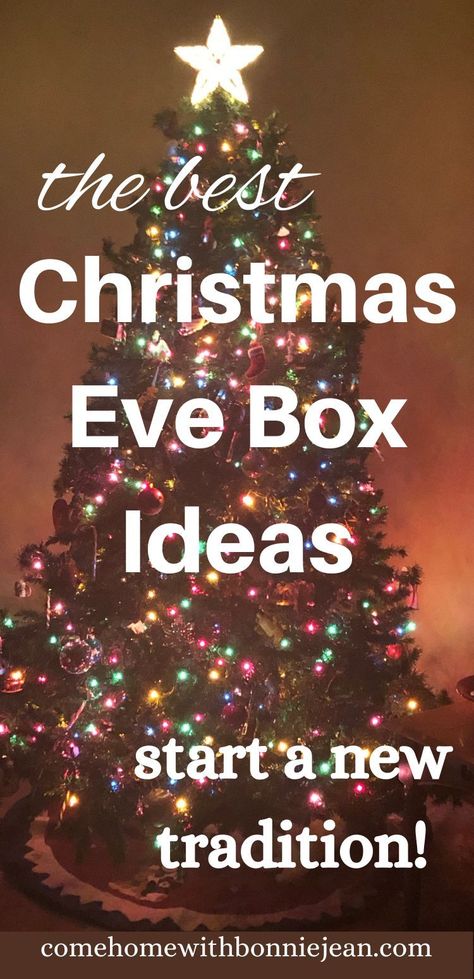 A lit Christmas tree in a darkened room surrounded by a crocheted Christmas Tree skirt. Christmas Eve Box Ideas For Adults, Christmas Eve Basket, Christmas Eve Gift Ideas, Diy Christmas Eve Box, Christmas Eve Box For Adults, Christmas Eve Ideas, Fun Christmas Traditions, Christmas Eve Box Ideas, Lit Christmas Tree