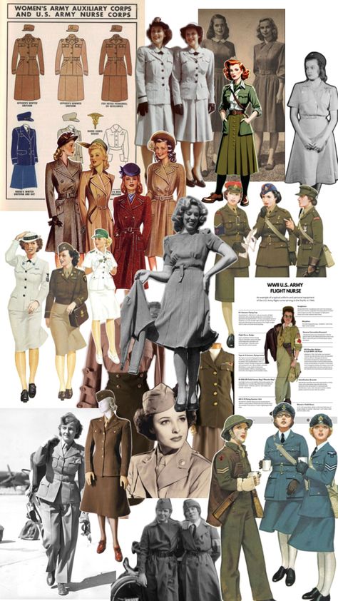 Bundled together Ww2 Fashion Women, Ww2 Medic, 1945 Fashion, Ww2 Aesthetic, 1940 Clothing, Ww2 Fashion, Ww2 Women, Ww1 Photos, 40s Outfits