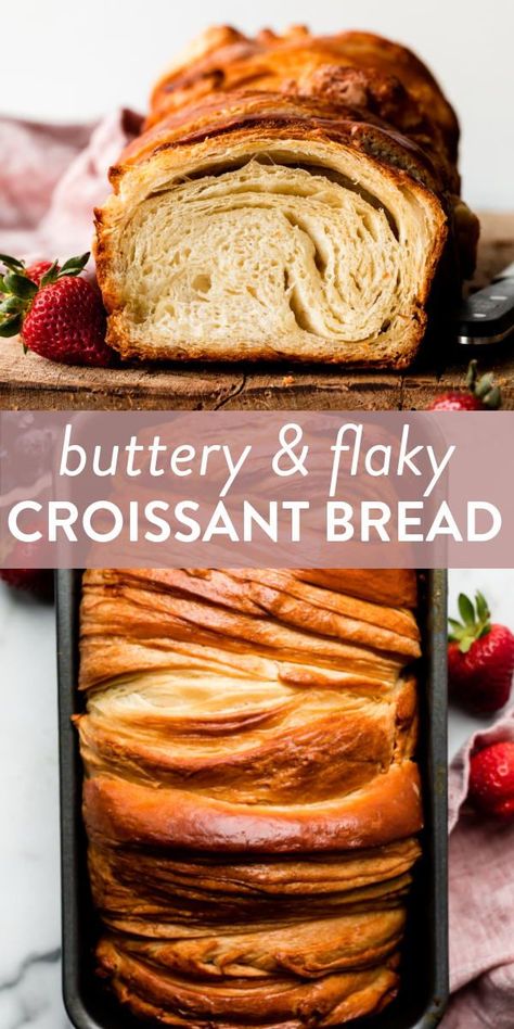 Bread Loaf Recipe, Crossant Recipes, Croissant Bread, Homemade Croissants, Loaf Recipes, Bread Loaf, Bread Machine Recipes, Bread Recipes Sweet, Yeast Bread