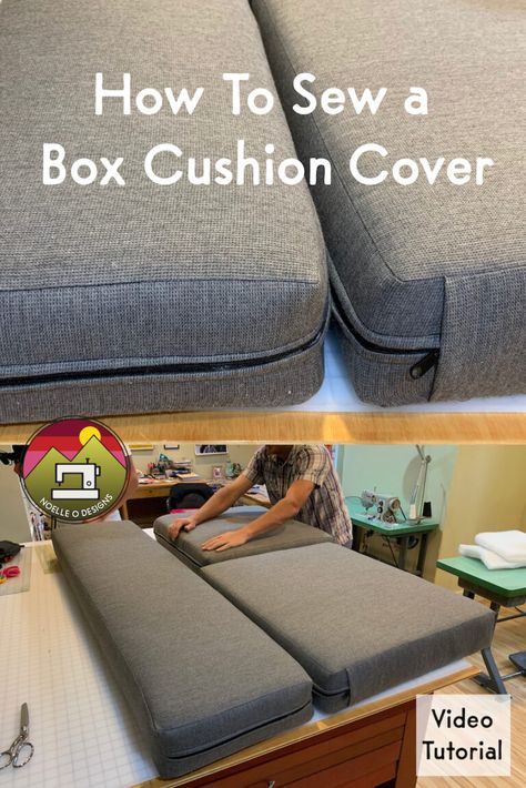 Cushion Cover With Zipper, Sew Couch Cushion Covers, Box Cushion With Zipper Tutorial, Reupholster Camper Cushions, Caravan Cushions, Box Cushion Cover, Diy Furniture Upholstery, Cushions Diy, Sewing Cushions