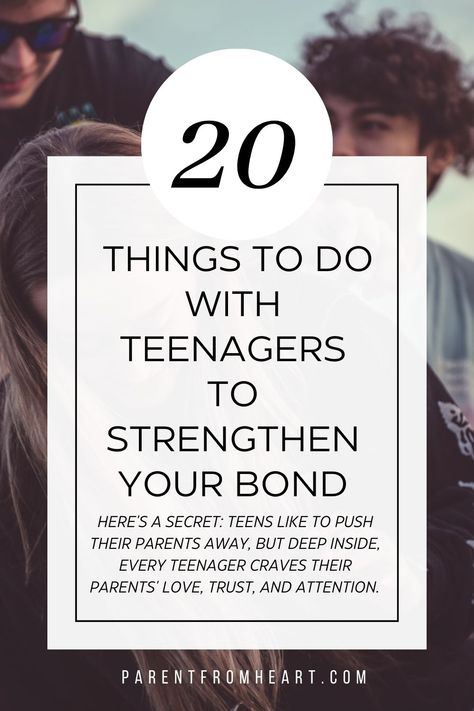 20 Things to do with teenagers to strengthen your bond. Activities For Kids At Home Preteen, Things To Do With Teenage Daughter, Things To Do With Teenage Boys, Staycation Ideas Family, Things To Do With Teens, Teenager Activities, Teen Parenting, Grandparenting, Team Bonding