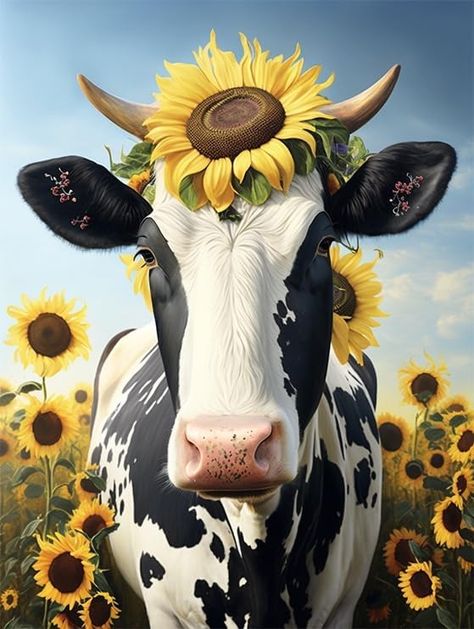 Amazon.com: Elegance Cow Sunflower Funny Cow Diamond Painting Kits for Adults,5D DIY Round Full Drill Cross Stitch Crystal Rhinestone Embroidery Paintings Arts Crafts 12 * 16inch : Arts, Crafts & Sewing Til The Cows Come Home, Embroidery Paintings, Cow Sunflower, Rhinestone Embroidery, Follow The Sun, Cow Pictures, Funny Cow, Highland Cattle, Cows Funny