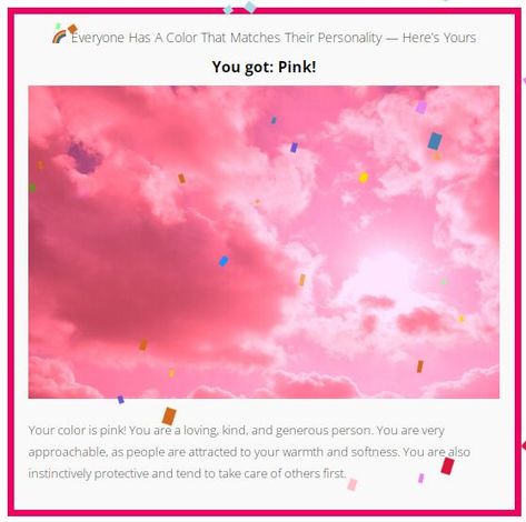 🌈 Everyone Has A Color That Matches Their Personality — Here’s Yours: Pink! ♥ What Color Am I, Beer Taster, Fun Test, Rainbow Food, Color Test, Your Spirit Animal, Desert Island, All About Me!, All About Me