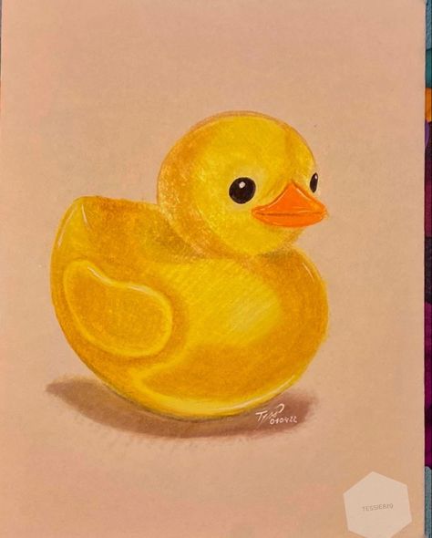 #prismacolor#drawing#art#duck#yellow#tonedtan#art Yellow Duck Drawing, Duck Draw, Draw Duck, Rubber Duck Drawing, Teddy Drawing, Duck Drawings, Leaving Cert Art, Drawing Prismacolor, Ap 3d Art