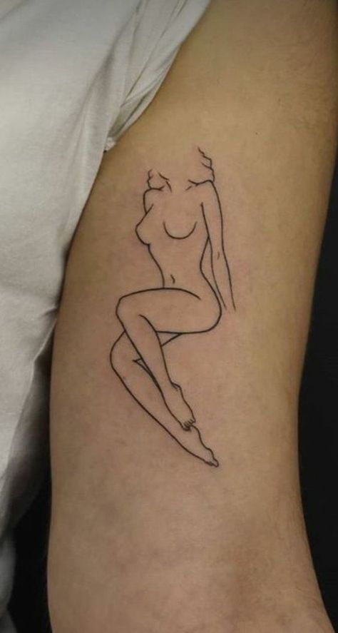 Womens Silouette Tattoo, Women Body Tattoo Design, Silloutte Tattoo Women, Women Siloute Tattoo, Outline Body Tattoo, Tattoo Of Women Body, Womans Silloute Tattoo, Female Sillouhette Tattoo, Woman's Body Silhouette Tattoo