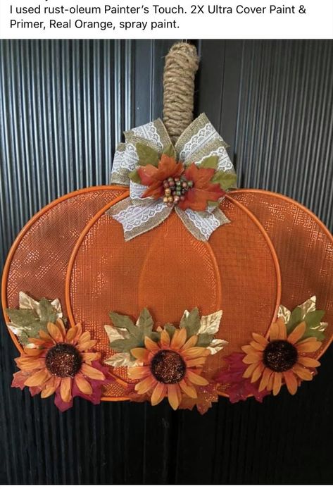 Fall Decor Wreaths, Fall Pumpkin Crafts, Fall Decor Diy Crafts, Fall Thanksgiving Wreaths, Diy Christmas Wreaths Ideas, Fall Decor Dollar Tree, Christmas Wreaths Ideas, Holiday Wreaths Diy, Fall Arts And Crafts