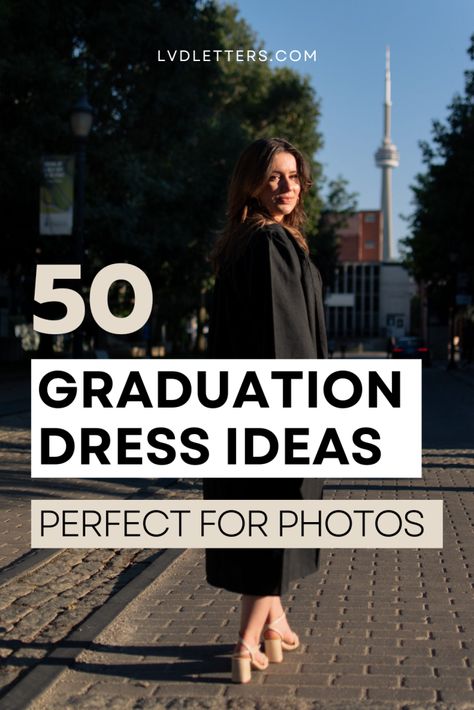 50 Graduation Dress Ideas for the Perfect Grad Outfit - LVD Letters Dress Ideas For Convocation, Fall Graduation Dress College, Graduation Day Outfit For Women, Graduation Dresses Winter, Doctoral Graduation Dress, Masters Graduation Dress Ideas, Outfit Ideas For Graduation Guest, Graduation Dress Masters, Winter Graduation Dress University