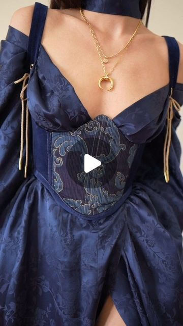 YOYO on Instagram: "Royal vibes style✨

Vintage navy and gold fabric + navy velvet underbust corset just added to the website. Made to order. 2 weeks turn around time (excludes shipping time). 

Check it out and show it some 🤍
.
.
.
.
.
.
.
.
.
.
#handmadecorset #handmadefashion #sustainablefashion #sustainability #shopssmall #corsetry #cherub #corsetbelt #elegantstyle #moderncorset #corsetoutfit #toilecorset #toiledejouy #tapestrycorset #howtostyle #styletips #ootd #bridgeton #fairycore #slowfashion #atlantadesigner #ss22 #atlantadesigner #summeroutfit #streetwear #upcycledclothing #upcycledfashion" Hens Dress, Underbust Corset Dress, Royal Vibes, Modern Corset, Corset Outfit, Fabric Navy, Corset Belt, Fantasy Closet, Navy Velvet