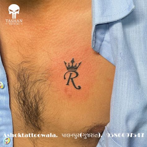 Rs Initial Tattoo, Crown Letter Tattoo, R Crown Tattoo, Letter R Tattoo Ideas, R Letter Tattoo Design, R Tattoo Letter, Letter M Tattoos, Letter Tattoo Design, Crown Finger Tattoo