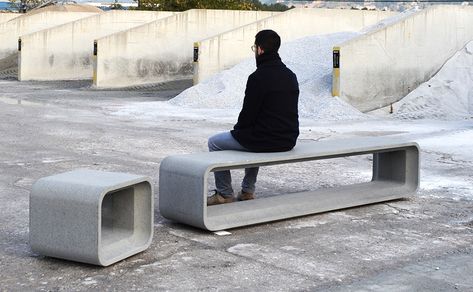 Front Patio Design, Concrete Bench Seat, Granite Bench, Concrete Benches, Landscape Furniture, Concrete Stool, Seating Outdoor, Sitting Bench, Concrete Bench