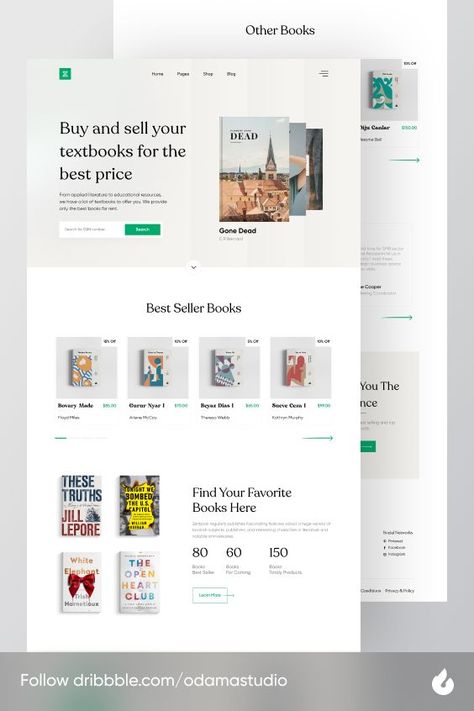 Hi, Friends! 👋 Here my new exploration of an Book Online Store Landing Page. Hope you enjoy it. Cheers! ✨ Web Design Books, Catalogue Design Templates, Web Design Ux Ui, Online Store Design, Wordpress Landing Page, Landing Page Inspiration, Book Advertising, Modern Website Design, Directory Design