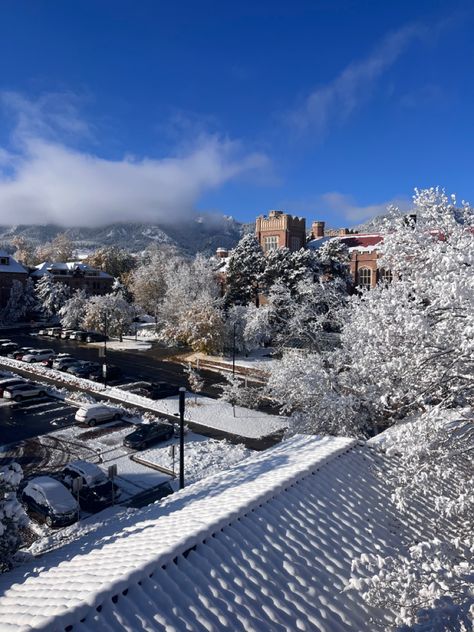 Uc Boulder Aesthetic, University Of Colorado Boulder Aesthetic, Boulder Colorado Aesthetic, Boulder Colorado Winter, Uc Boulder, Sko Buffs, University Motivation, Colorado Aesthetic, Winter Vision Board