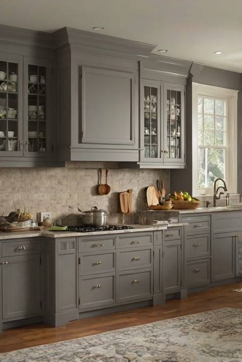 home decor,interior design,designers kitchen,paint color match Cabin Painted Cabinets, Unique Kitchen Cabinet Colors, Grey Wash Kitchen Cabinets, Best Kitchen Colors 2024, Farmhouse Kitchen Cabinets Paint Colors, Best Kitchen Cabinet Paint Colors, Kitchen Painted Cabinets, Painted Gray Cabinets, Kitchen Cabinets Gray