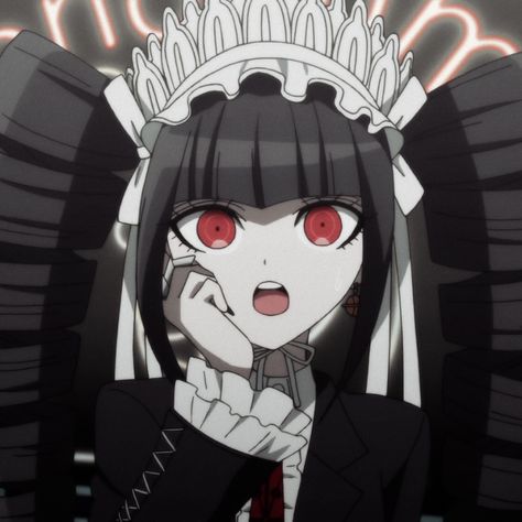 Celestia Ludenberg, Red Eyes, Danganronpa, Black Hair, Red, Anime, Hair, Black