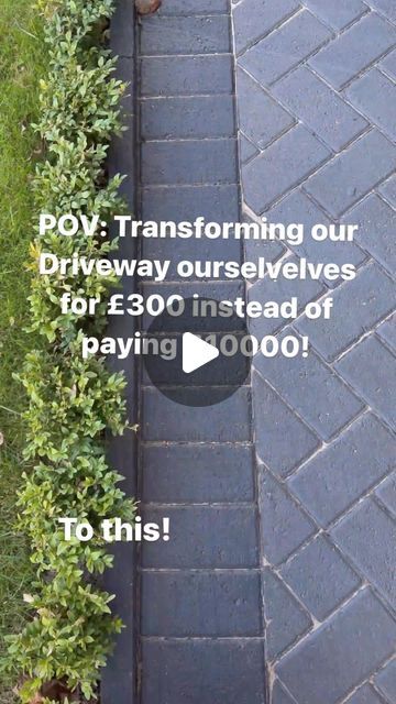 Kirsty Gore on Instagram: "Driveway transformation! Morning! I’ve had so many questions on stories about our driveway -I’ve made a reel for you explaining what we did to transform it. Honestly I wasn’t sure how it would turn out but I’m so pleased with the result. We actually didn’t mind our driveway except for the colour of the block paving and we were quoted £10000 by a couple of people and for us it just wasn’t worth the money for us. I know money is tight for a lot of people so I wanted t Diy Driveway Landscaping, Dark Grey Driveway, Painted Brick Driveway, Cheap Front Garden Ideas, Cheap Diy Driveway Ideas, Driveway On A Budget, Budget Driveway Ideas, Tarmac Driveway Ideas Uk, Types Of Driveways