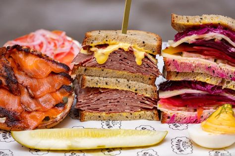 Deli Divine offers a Jewish-American deli/market experience Jewish Deli Food, American Deli, Types Of Bagels, Deli Recipes, Deli Style Sandwiches, Chopped Liver, Specialty Sandwiches, Jewish Deli, Jewish Foods