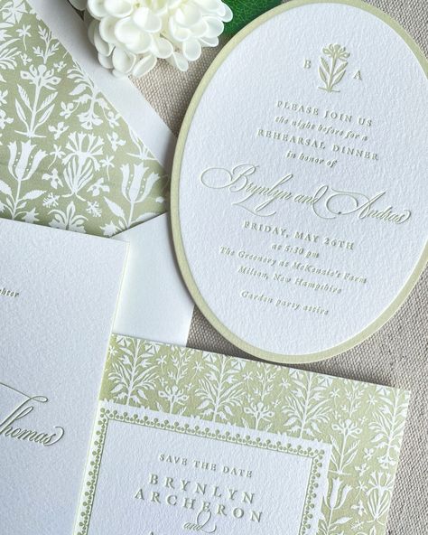 Setting the tone for an exquisite wedding with the Andras suite from @bellafigura. Luxurious cotton paper, soft greens, and a fun oval die-cut. Schedule a consult and let us help you create the wedding suite of your dreams! #fairhopealabama #mobilealabama #stationery #envelopes #envelopeart #envelope #AlabamaWedding #WeddingInvitations #WeddingStationery #WeddingPlanning #BrideToBe #GroomToBe #WeddingInspiration #WeddingDetails #WeddingDay #WeddingPrep #WeddingStationeryDesign #WeddingPaper #... Coastal Grandma Wedding, Oval Wedding Invitation, Charleston Apartment, Wedding Dinner Table Setting, Wedding Countryside, Stationary Template, Wedding Stationary Design, Wedding Postage, Custom Party Invitations