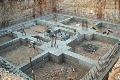 Types Of Foundation, Civil Engineering Construction, Framing Construction, Civil Engineering Design, Building Foundation, Concrete Footings, House Foundation, Building House Plans Designs, Hose Holder