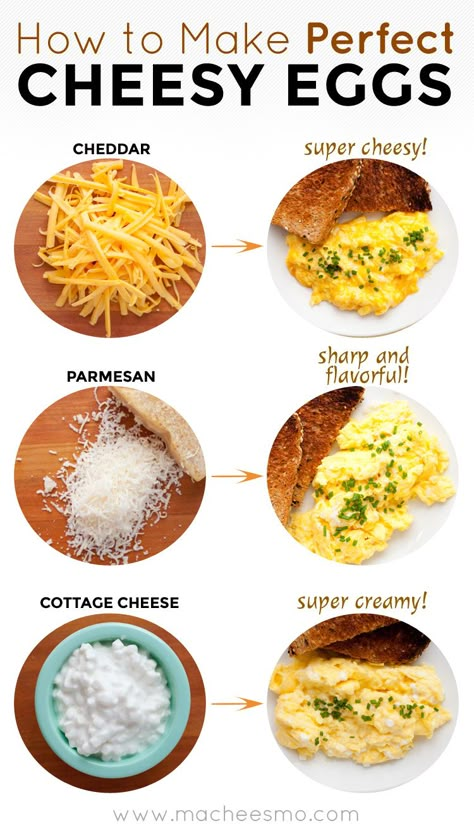 How to Make Perfect Cheesy Eggs every time! The true key to cheesy eggs is all about temperature control. Once you get it down you can use a bunch of different cheeses for different results! Scrambled Eggs Healthy, Breakfast Eggs Scrambled, Cheesy Scrambled Eggs, Best Scrambled Eggs, Scrambled Eggs With Spinach, Scrambled Eggs With Cheese, Hp Sauce, Scrambled Eggs Recipe, Cheesy Eggs